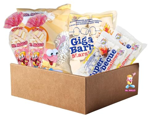 Mr. Mallo Marshmallow Party Mix XL - 2,5kg Set: 1kg Mini Marshmallows, Giga & Classic Puffs, 2x Spitzbeutel – Ideal für Candy Bar, Grillen & Kakao – Vorratspackung