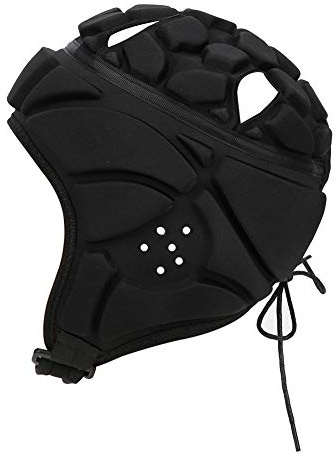 Oreilet Fußballhelm, Softshell-Helm für Erwachsene, Kinder, Kleinkinder, Jugendliche, Kopfschutz, Fußball-Kopfschutz, Rugby, Gepolsterte Kopfbedeckung für Sport, Scrum Cap, Lacrosse (Schwarz S 2x3in)