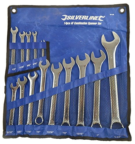 AB Tools 14pc AF SAE Imperial Spanner Combination Wrench Open End Ring 1/4 - 1-1/4