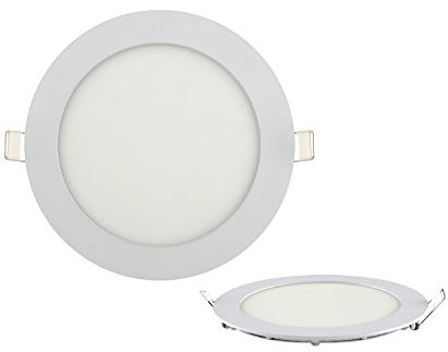 12w LED Panel Ultra Slim weisser Rahmen Unterputz Lichtpanel Einbauleuchte Einbaulampe Deckenleuchte Deckenlampe Lampe Rund Ø 170mm Kaltweiss inkl. Trafo