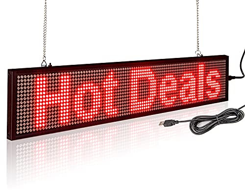 Leadleds Ultra-Thin Design P5mm 16X96 pixels SMD LED programmable message de défilement panneau de signe, PC Software change messages (Rouge)