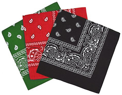Set 3 bandanas paisley damen und herren 57x57cm