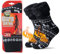 JARSEEN Warme Winter Thermosocken mit Vollplüsch und Wolle Dicke Weiche Stiefel Socken Damen Herren (39-45, Schwarz Hirsch)