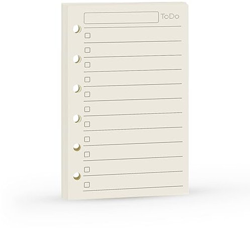 Harphia Planner Refill, Pocket Notebook, A7 Refill, 4.84 x 3.23'', 100 GSM Paper 45 Sheets (90 Pages) per Pack, Productive Inserts, Simple Design, (A7 Todo List)