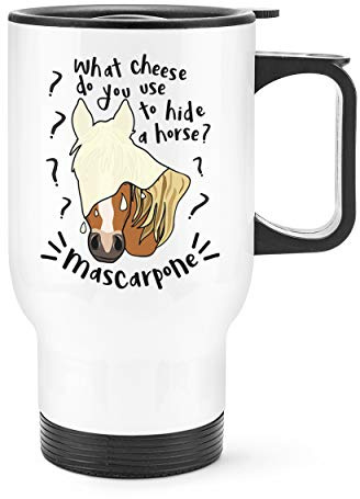 Mascarpone Horse Joke Travel Mug Cup with Handle