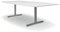 Weber Büro Easy Konferenztisch Bootsform 240x120 cm Weiß mit Elektrifizierung Besprechungstisch Tisch, Gestellfarbe:Silber