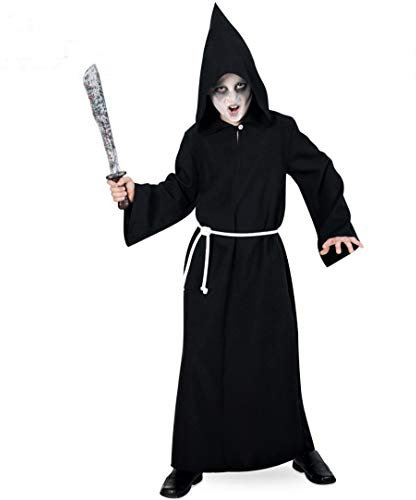 KarnevalsTeufel Kinder-Kostüm Henker, Kutte mit Kapuze und Kordel, Tod, Sensemann, Halloween