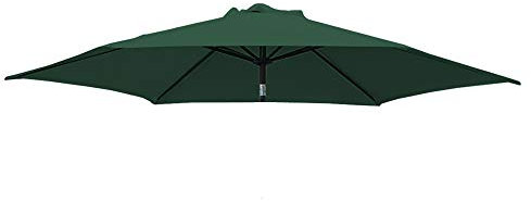 Green Bay 2.5m/6 Arms Replacement Parasol Garden Patio Umbrella Fabric Canopy Cover (Green)