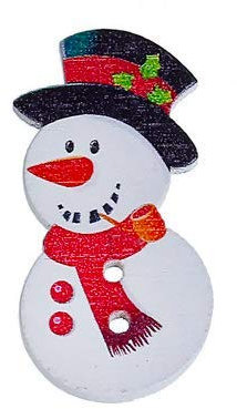 30 Stück Schneemann 36x18mm 2 Löcher Bastelknöpfe Winter Motiv Knöpfe für Kinderkleidung zum annähen nähen basteln scrapbooking Dekoration