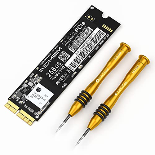 INDMEM 256GB NVMe PCIe SSD für MacBook Air 2013-2017, MacBook Pro Retina 2013-2015, iMac 2013-2017, Mac Pro 2013, Mac Mini 2014(Aktualisieren Sie vor der Installation auf macOS 10.13 oder höher)