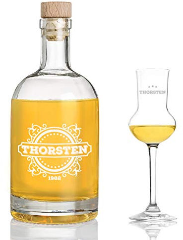 Bottiglia con Effetto Polare incisa, 700 ml, con Motivo a Scelta, Set liquori, Whisky e Altre specialità