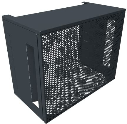 Cache clim et cache pompe à chaleur ATOLE en Aluminium Thermolaqué - Taille 2 : H. 113 x L. 110 x P. 64 cm - Gris anthracite