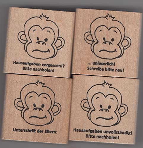 Hauke Trade Affen Stempel für Lehrer und Schule zu Hausaufgaben Unterschrift der Eltern