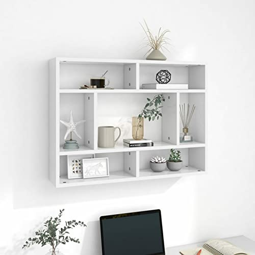 Susany Wall Cube Shelves Wall Mounted Floating Shelves Shelving Unit Floating Shelf Decor Storage Display for Bedrooms, Office Living Rooms & Kitchens 75x16x55 cm Chipboard