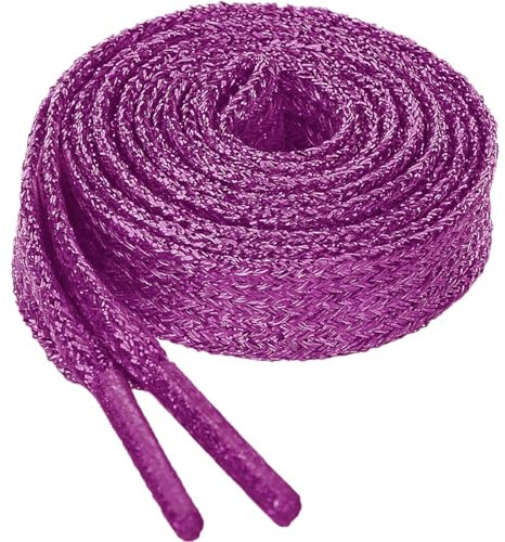 sourcing map Glitter Shiny Metallic Sparkling Shimmery Flat Sneakers Shoelace Shoe Cordones Cuerdas Fucsia 140cm/55.12