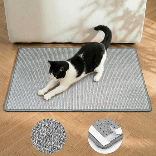 Conlun Cat Scratcher Mat,Natural Sisal Cat Scratch Pad,Horizontal Floor Cat Scratching Pads Rug for Indoor Cats Grinding Claws Nails,Cat Furniture Protector for Couch & Carpets & Sofas
