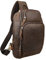 Taertii Vintage Vollnarben Echtleder Sling Tasche Crossbody Brust Schulter Rucksack Tagesrucksack Reisen Wandern für 13,3 Zoll Laptop - Braun