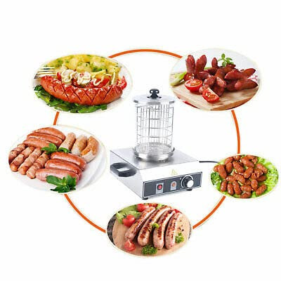 Elektrisch Hot Dog Maschine Wurstkocher BockwurstwäRmer Hotdog WüRstchenwäRmer 350W Elektrische Edelstahl WurstwäRmer Wursterhitzer WäRmer GeräT Hersteller Kommerzielle Zylinder Heizung SpeisenwäRmer