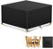YuYo Housse de Table Jardin Carre, 420D Tissu Oxford Housse Salon de Jardin, Housse de Protection Table de Jardin Étanche, Anti-UV Bâche Table de Jardin Exterieur - 150x150x70cm, Noir