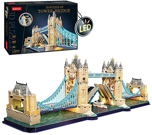 3D Puzzle - Tower of London Bridge Led | 3D Puzzle Kinder Und 3D Puzzles Erwachsene | Modellbausatz Erwachsene | Geschenk Für Kinder | 3D Puzzles | 222 Teilen