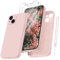 Qasyfanc Cover Compatibile con iPhone 13 (6,1”) Camera Protection, 2 Pellicola Vetro Temperato, Ultra Custodia Fodera in Microfibra Antiurto Silicone Morbida Liquido Ultra Sottile - rosa