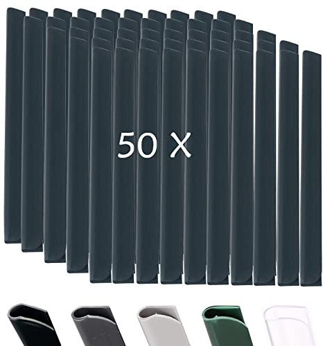 OIOYLEY Lot de 50 Clips de Fixation en PVC Brise Vue, Attache Brise Vue, Fixation Brise Vue Protection Contre Le Vent pour Le Jardin et la clôture Clips de Fixation Clôture Double (Noir 50 Clips)