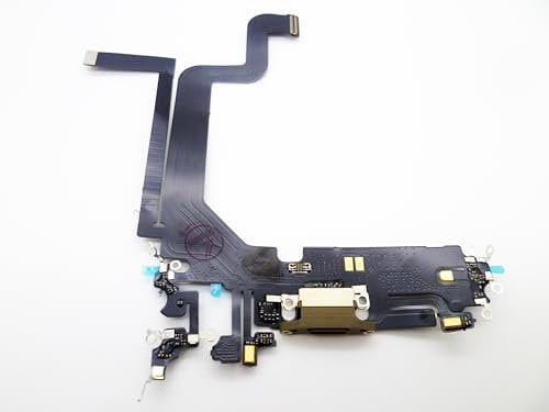 Charging Port Board Dock Connector Flex Cable Replacement Compatible with iPhone 14 Pro Max 6.7inch (Gold)