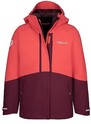 Trollkids Girls Skanden 3in1 Jacket 152, Sweet Cherry/red