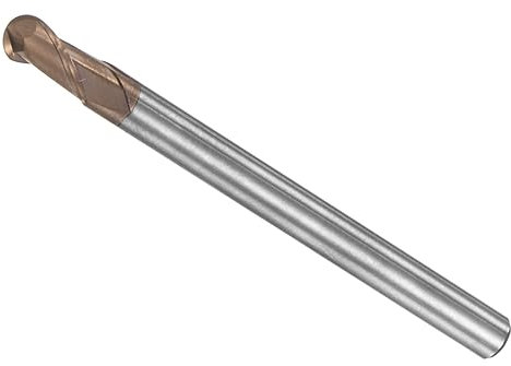 CoCud Bola Nariz Extremo Fresas, 2mm Radio 4mm Vástago 50mm Longitud, AlTiN Recubierto M30 Tungsteno Carburo 2 Flautas fresado Cortador barrena