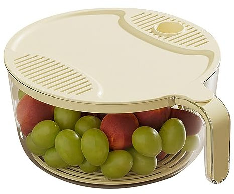 Laveuse à Riz, Passoire à Fruits et Légumes, Passoire Polyvalente de Grande capacité, Bol D'égouttage de Légumes, Filtre de Lavage de Riz, Panier Passoire pour la (S: 26x3