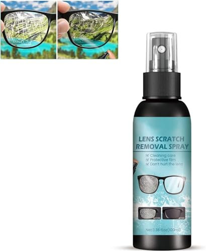 Brillenlinsen-Kratzer-Entfernungsspray, Brillen-Windschutzscheiben-Reparaturflüssigkeit, hohe Konzentration Brillenreiniger-Spray für Sonnenbrillen, Bildschirmreiniger, 100 ml (1 Stück)