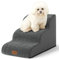 COZY KISS Hundetreppe für Kleine Hunde 40cm, Haustiertreppe für Couch aus Hochdichtem Schwamm, Hunde Treppe Hunderampe mit Waschbarem Bezug und Rutschfestem Boden, 40x57x40cm, 3 Stufen, Dunkelgrau