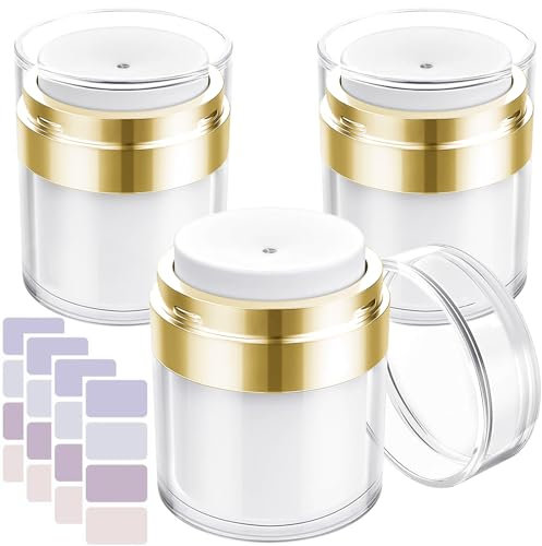 Airless Pumpspender, 3 Stück 30ml Cremetiegel Vakuumflasche, Creme Spender Nachfüllbar Vakuum Kosmetikbehälter Tragbarer Kann gedrückt Werden Spender für Reisen Geschäftsreise