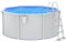 Willood Set piscina a parete in acciaio resistente, colore bianco, con pellicola interna blu resistente all'inverno, con scala di sicurezza, 610 x 360 x 120 cm