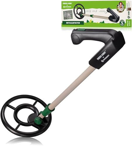 Freek Vonk x Bresser Metalldetektor für Kinder - Ton- und Lichtsignal, Suchtiefe bis 12 cm, Unterwasserfähig bis 15 cm, Batteriebetrieben, Einstellbare Länge 480-880 mm, 880x190x140 mm, 800 g