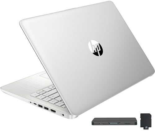 HP Stream - Laptop HD BrightView de 14 pulgadas, Intel Celeron N4120, 16 GB de RAM, 256 GB de almacenamiento (tarjeta USB de 128 GB Emmc+ 128 GB), gráficos Intel UHD, cámara web de 720p, Wi-Fi, 1 año