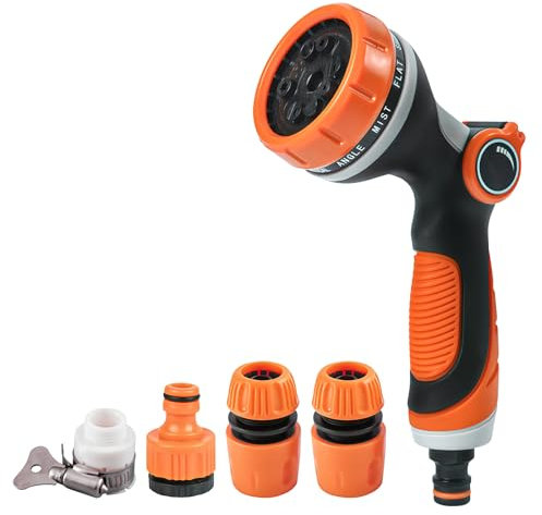 Pistolet d'Arrosage Jardin, Pistolet Tuyau d'Arrosage, 10 Modes Jardin Pulvérisateur, Réglable Pistolet Arrosage Haute Pression pour Arrosage Pelouse, Lavage de Voiture et Douches des Animaux