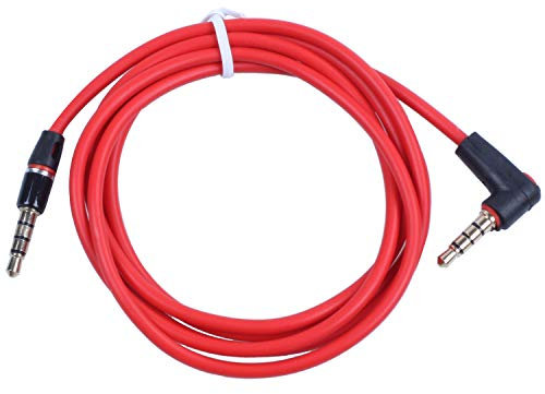 Humanitypd Cavo audio AUX da 3,5 mm maschio a maschio a 4 poli per auto, cavo audio per cuffie, rosso