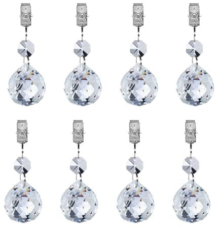 Osmond 8 Stück Tischdeckenbeschwerer aus schwerem Kristall, schwere Aufhänger, Anhänger für Vorhänge, Duschvorhänge, Garten