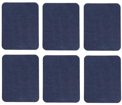 6Pcs Iron on Patches Fabric Repair Patches Iron-On Mending Fabric Navy Blue 4.9x3.7 for Clothes Repair, Pants, Bags Hole Repairing and Decoration