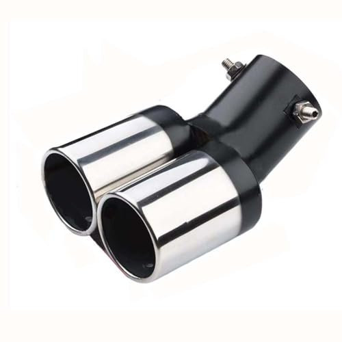 DCSNXZF Auto Auspuff Endrohr für Opel Corsa F Corsa-e MJ22 Corsa Edition 2019-2025, Edelstahl Auspuff Schalldämpfer Endrohr Auto-Auspuffrohr Heck Throat Auspuffblende ZubehöR,A-Black-Silver