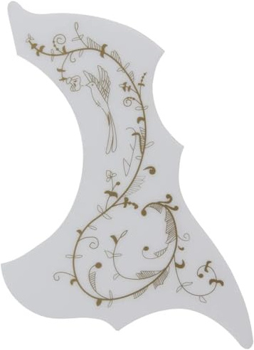 Gold Phoenix Und Drachen Muster Akustische Gitarre Schlagbrett Pick Guard Sticke Saiteninstrumente Gitarre Teile(White)
