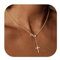 Dochais Kreuz Kette für Damen,14K Gold Vergoldet Kreuz Kette，Unendlich-Kreuz-Pendants, Kreuz Choker Kette Goldkette Geschenke Halskette für Damen Frauen Herren Gold & Silber