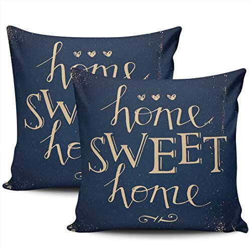 Kissen Bezug Retro Sweet Home Kissenhülle Atmungsaktive Kopfkissenbezug Ideal Zierkissenhülle Für Outdoor Garten Männer 45X45Cm