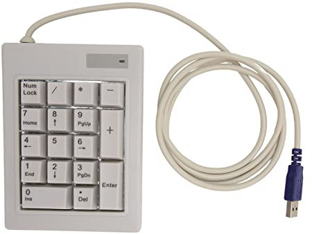 Tyenaza Numeric Keypad, 17 Key USB Numpad, Silent Mechanical Black Axes Numeric Keypad, for Office Accounting Financial Supermarkets