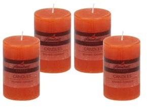 4er Set Adventskranzkerzen Raureif Dunkelorange 100/68 mm durchgefärbte Trend-Kerzen