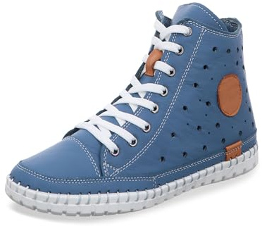 Gemini Damen Schnürboot Leder Reißverschluss Perforierung Stiefelette 395060-02
