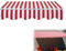 Toldo manual retráctil para patio, refugio para jardín, color rojo, 3,5 x 3 m, parasol para exteriores con tela de repuesto para jardín y terraza