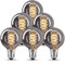 Edison Vintage Glühbirne E27, E27 LED Vintage Dimmbar 4W Glühbirne E27 Led Warmweiss Edison Glühbirne E27 Vintage Ideal für Nostalgie und Retro Beleuchtung im Haus Café Bar, Rauchgrau Glas - 6 Stück