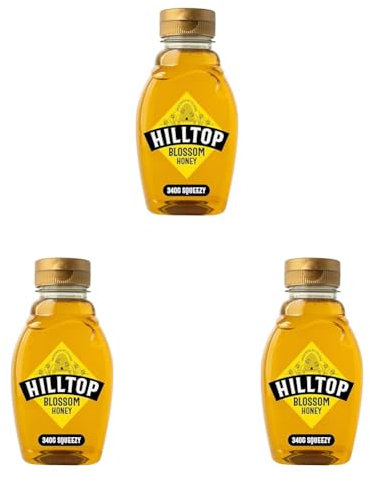 Hilltop Honey - Blossom Honey - Squeezy Bottle - 340g (Pack of 3)